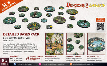 DUNGEONS AND LASERS DETAILED BASES PACK