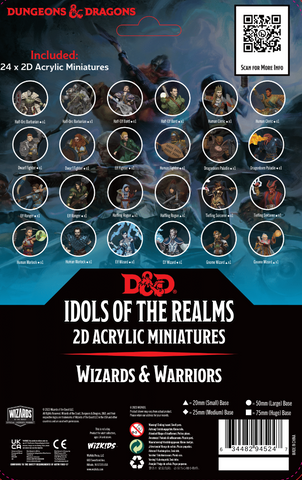 DND IDOLS 2D MINIS WIZARDS AND WARRIORS