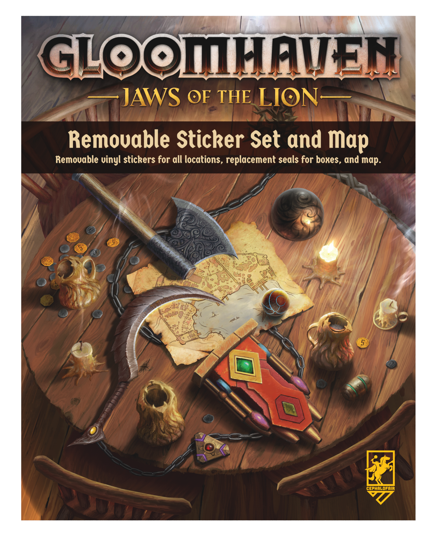 GLOOMHAVEN JAWS O/T LION REMOVABLE STICKER SET/MAP