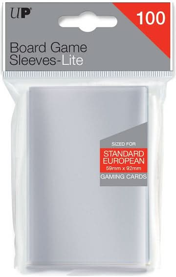 UP BG LITE SLEEVES EUROPEAN 59MMX92MM 100CT